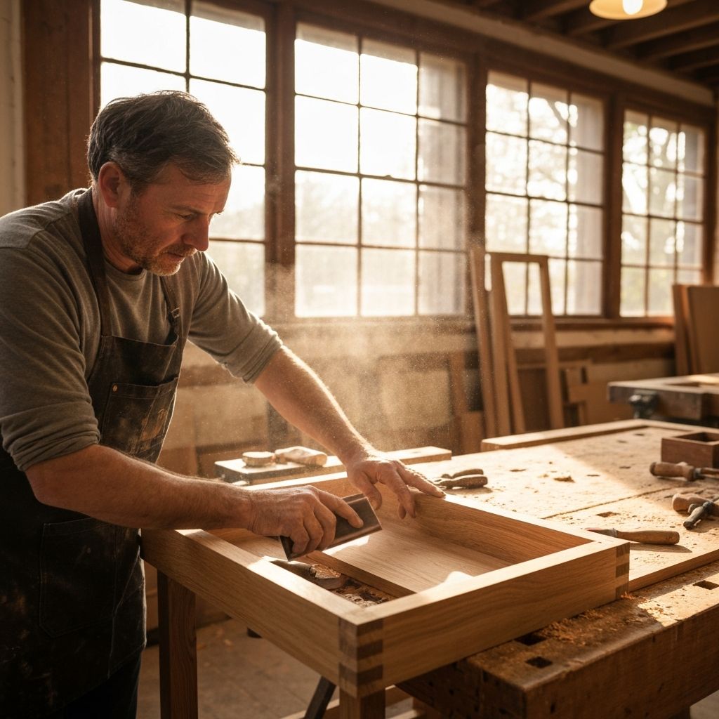 Craftsman working on furniture